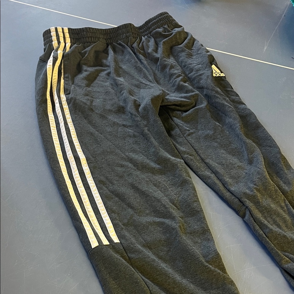 Adidas Kids Black Sweatpants with White Accents